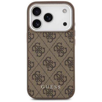 3. Etui Guess 4G Classic Logo MagSafe na iPhone 17 Pro - brązowe