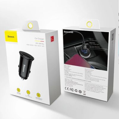 11. Baseus Circular PPS inteligentna ładowarka samochodowa z portami USB Quick Charge 4.0 QC 4.0 i USB-C PD 3.0 SCP czarny (CCALL-YS01)