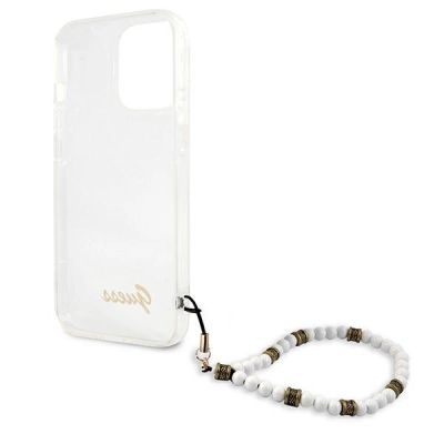 7. Etui Guess White Pearl na iPhone 13 Pro / iPhone 13 - przezroczyste