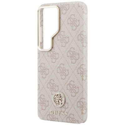 6. Etui Guess 4G Rhinestone Round Logo MagSafe na Samsung Galaxy S26 Ultra - różowe