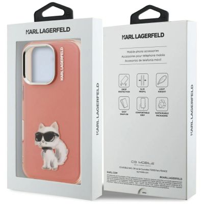 8. Etui Karl Lagerfeld IML Aquarelle Choupette & Logo na iPhone 16 Pro Max - różowe
