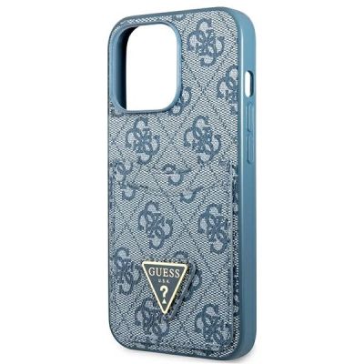 6. Etui Guess 4G Triangle Logo Cardslot na iPhone 13 Pro / 13 - niebieskie