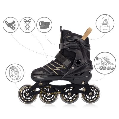 16. Rolki Meteor L 38-43 Buzzy czarny/złoty