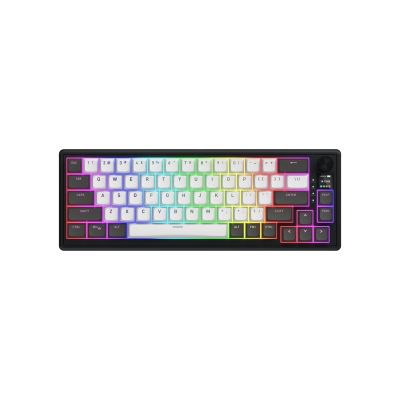 23. HATOR Skyfall Pro Wireless 65 klawiatura Gaming USB + RF Wireless + Bluetooth QWERTY US English Czarny, Szary