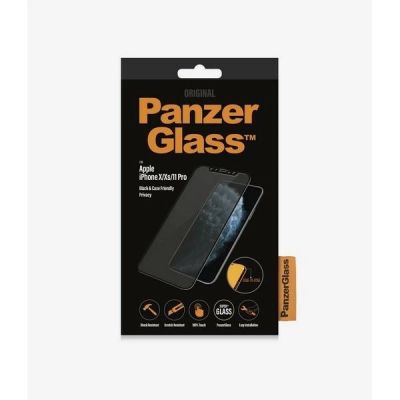 3. Szkło hartowane PanzerGlass E2E Super+ prywatyzujące na iPhone X / XS / 11 Pro - z czarną ramką