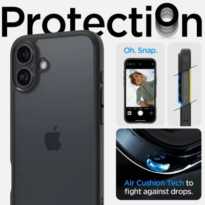 12. Etui Spigen Ultra Hybrid na iPhone 16 - czarny mat