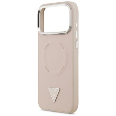 6. Etui Guess Triangle Logo MagSafe na iPhone 17 Pro Max - różowe