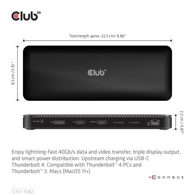5. CLUB3D Club 3D, Dockingstation TB4 12 in 1