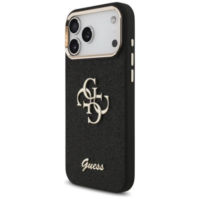 2. Etui Guess Fixed Glitter Big 4G Metal Frame na iPhone 17 Pro Max - czarne