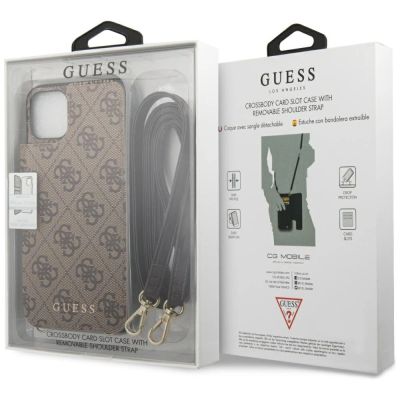6. Etui Guess 4G Crossbody na iPhone 11 Pro Max - brązowe