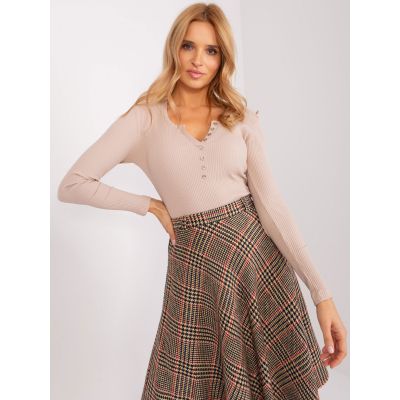 3. Beżowa bluzka w prążek BASIC FEEL GOOD  (RV-BZ-9209.36P)