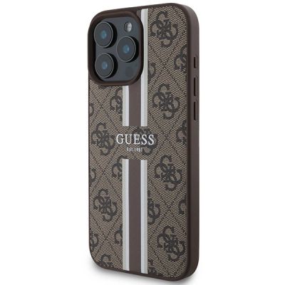2. Etui Guess 4G Printed Stripes MagSafe na iPhone 16 Pro Max - brązowe