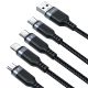 4. Kabel Joyroom Multi-Use Series S-A18 4w1 USB-A - USB-C / USB-C / Lightning / micro USB 1.2m - czarny