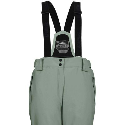 3. Spodnie narciarskie damskie Killtec KSW 249 wodoodporne z odpinanymi szelkami zielone (37559/738)