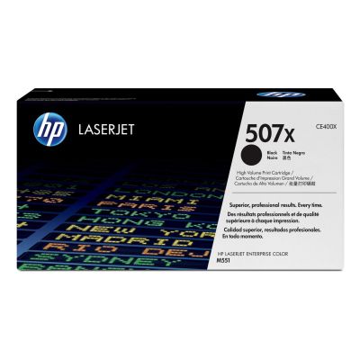 2. Toner HP czarny HP 507X, HP507X=CE400X, 11000 str.