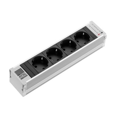 Rittal DK 7856.100 rozgałęziacz 4 x gniazdo sieciowe Wewnętrzna Aluminium, Czarny