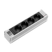 Rittal DK 7856.100 rozgałęziacz 4 x gniazdo sieciowe Wewnętrzna Aluminium, Czarny