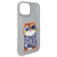 7. Etui Nimmy Glasses Cool Cat na iPhone 15 - szare