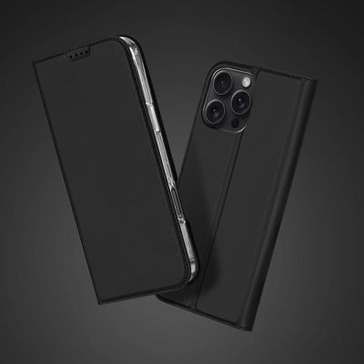 12. Etui Dux Ducis Skin Pro na iPhone 16 Pro z klapką i miejscem na kartę - czarne