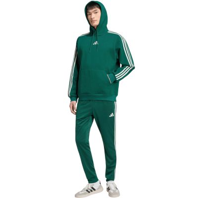 6. Bluza męska adidas Essentials 3-Stripes Fleece Hoodie zielona KZ1413
