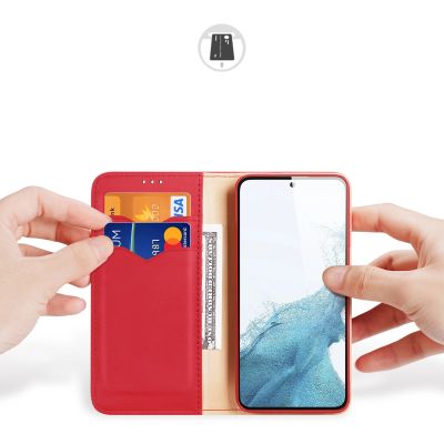 2. Dux Ducis Hivo etui Samsung Galaxy S23+ pokrowiec z klapką portfel podstawka blokada RFID czerwone