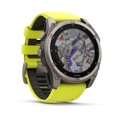 4. Zegarek Garmin Fenix 8 Solar Sapphire Titanium Amp Yellow/Graphite