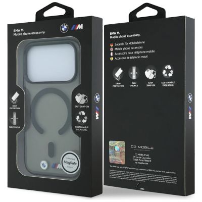 8. Etui BMW M IML Glossy Metal Logo & Trims MagSafe na iPhone 17 Pro / 18 Pro - czarne