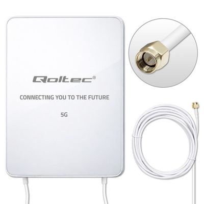 5. Qoltec Antena 5G LTE | 16dBi | kierunkowa | zewnętrzna | SMA | 3300-3800MHz | wodoodporna | 3m