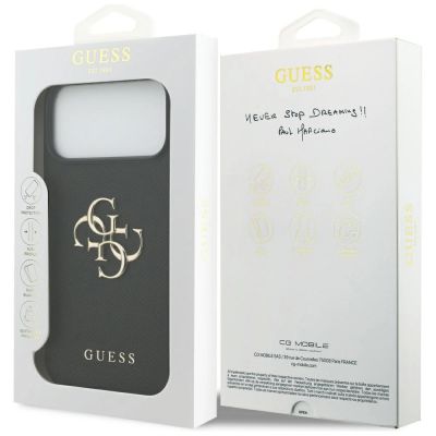 8. Etui Guess Grained Big 4G & Classic Logo na iPhone 17 Pro Max - czarne