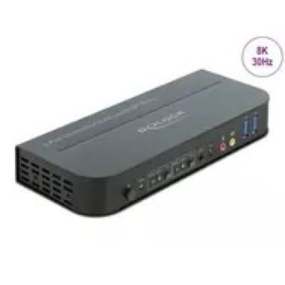 5. KVM Switch DisplayPort 1.4 8K z USB 3.0 i Audio - KVM / audio / USB switch - 2 porty