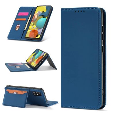 5. Magnet Card Case etui do Samsung Galaxy A13 5G pokrowiec portfel na karty kartę podstawka niebieski