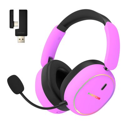 2. HATOR Phoenix 2 Wireless Zestaw słuchawkowy Przewodowy i Bezprzewodowy Opaska na głowę Gaming USB Type-C / USB Type-A Bluetooth Fioletowy