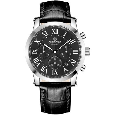 Zegarek Męski Giewont Chronograph Sapphire Srebrno Czarny GW6260-A2