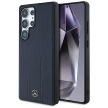 Etui Mercedes Leather Debossed Lines MagSafe na Samsung Galaxy S25 Ultra - niebieskie