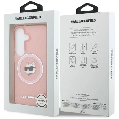 8. Etui Karl Lagerfeld IML Repeated Choupette MagSafe na Samsung Galaxy S26 Plus - różowe