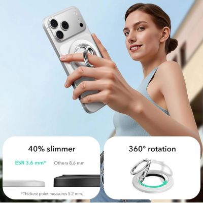 4. Uchwyt ESR Magnetic HaloLock MagSafe na telefon - biały