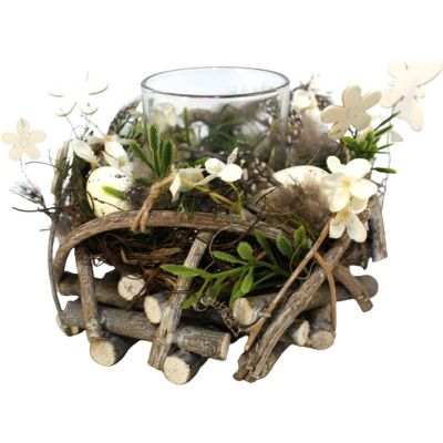 10. ŚWIECZNIK DEKORACYJNY PIÓRKA 16cm na TEA LIGHT