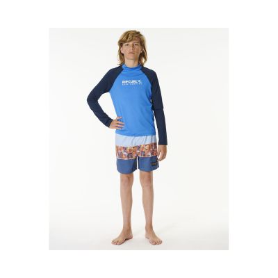 4. Lycra RIP CURL Shock Upf L/S-Boy niebieski