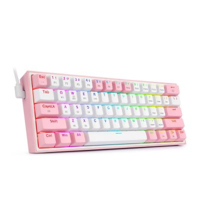 5. REDRAGON K616 Fizz Pro white/pink klawiatura USB + RF Wireless + Bluetooth Różowy, Biały