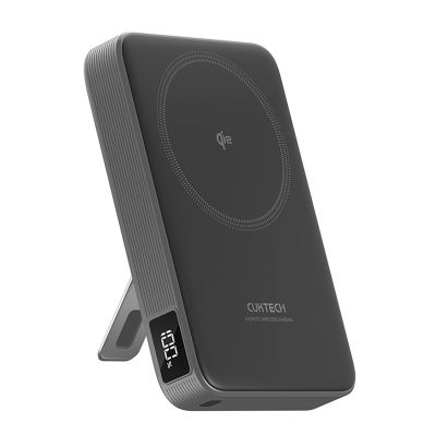 2. Powerbank Cuktech WPB100 10000 mAh Qi2 magnetyczny 30 W z podstawką - czarny