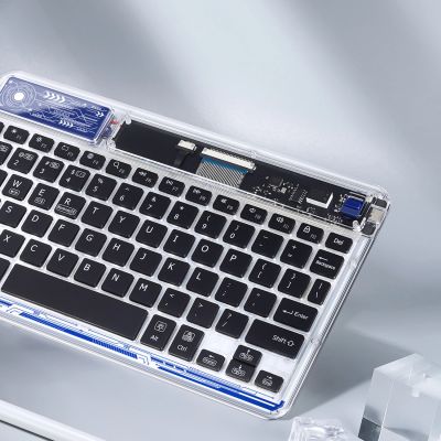 4. Klawiatura Dux Ducis Keyboard (CK Series) bezprzewodowa do laptopa / tabletu / telefonu - przezroczysta