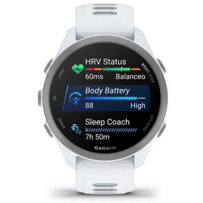 6. Zegarek Garmin Forerunner 170 42,6mm Music Whitestone Cloud Blue