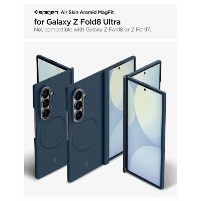 6. Etui Spigen AirSkin Aramid MagFit MagSafe na Samsung Galaxy Z Fold 8 Ultra - granatowe