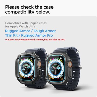 6. Szkło hartowane Spigen Glas.tR EZ Fit na Apple Watch Ultra / Ultra 2 (49 mm) - 2 szt.
