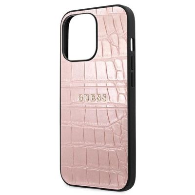 6. Etui Guess Croco Strap Collection na iPhone 13 Pro / 13 6,1" - różowe