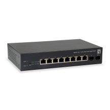 Przełącznik LevelOne GEP-1051 - Inteligentny - 8 x 10/100/1000 (PoE+) + 2 x Gigabit SFP - Biurko, Montaż w szafie - PoE+ (70W)
