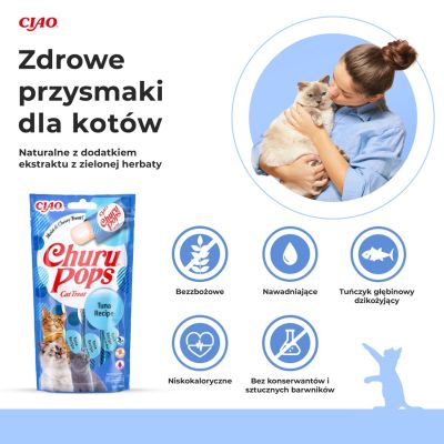 2. Przysmak CHURU Pops Tuńczyk dla kota 4x14g
