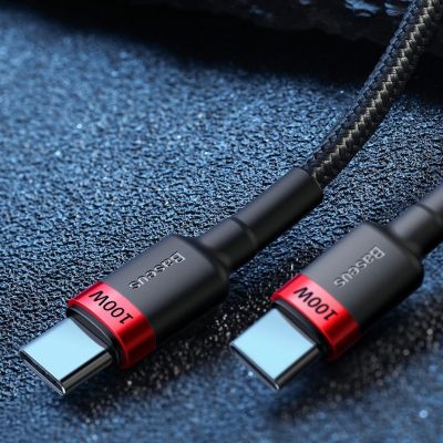11. Kabel Baseus CATKLF-AL91 USB-C - USB-C PD QC 100W 5A 480Mb/s 2m - czarno-czerwony