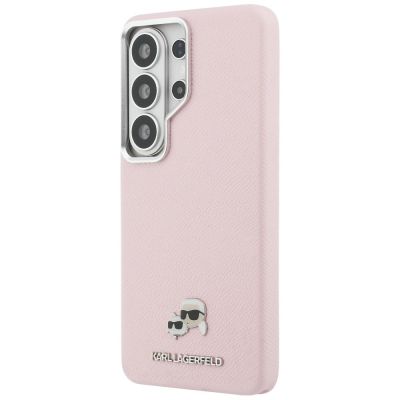 2. Etui Karl Lagerfeld Saffiano KC Metal Logo MagSafe na Samsung Galaxy S26 Ultra - różowe
