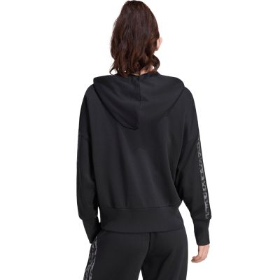 3. Bluza damska adidas Seasonal Essentials Animal Print 3-Stripes Full-Zip Hooded czarna KS8002